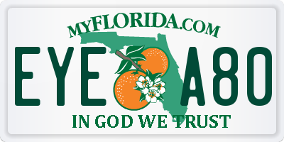 FL license plate EYEA80