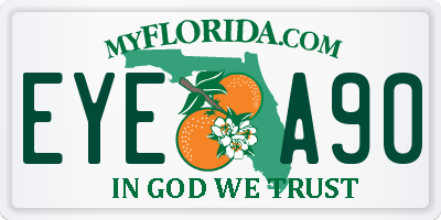 FL license plate EYEA90