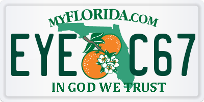 FL license plate EYEC67