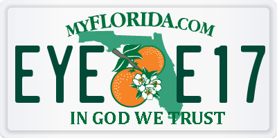 FL license plate EYEE17