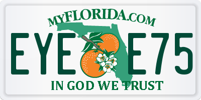 FL license plate EYEE75