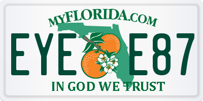 FL license plate EYEE87