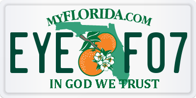 FL license plate EYEF07