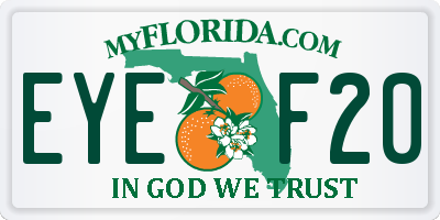 FL license plate EYEF20