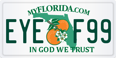 FL license plate EYEF99