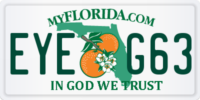 FL license plate EYEG63