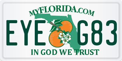 FL license plate EYEG83