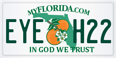 FL license plate EYEH22