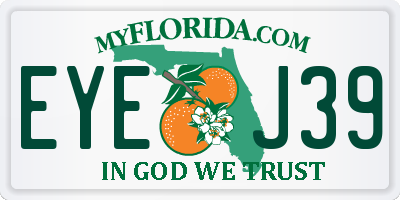 FL license plate EYEJ39