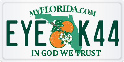 FL license plate EYEK44