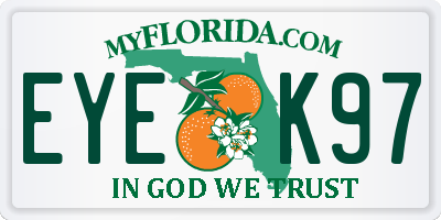 FL license plate EYEK97