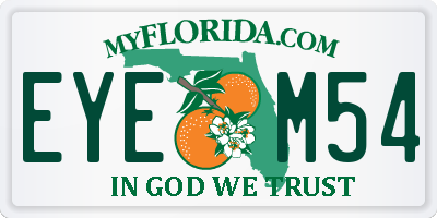 FL license plate EYEM54