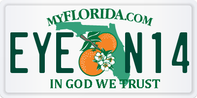 FL license plate EYEN14