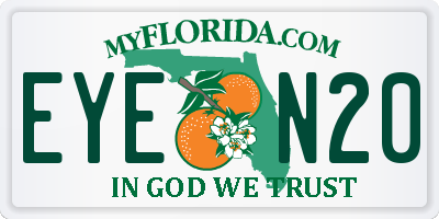 FL license plate EYEN20