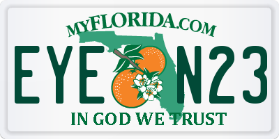 FL license plate EYEN23