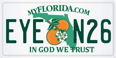 FL license plate EYEN26