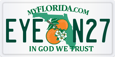 FL license plate EYEN27