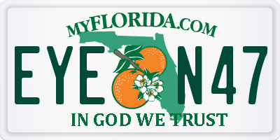 FL license plate EYEN47