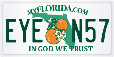 FL license plate EYEN57