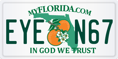 FL license plate EYEN67