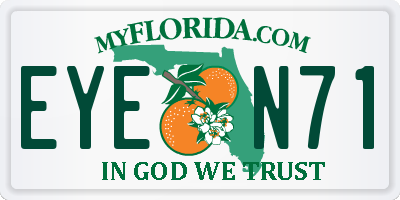 FL license plate EYEN71