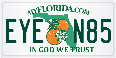 FL license plate EYEN85