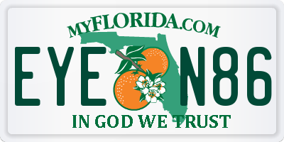 FL license plate EYEN86
