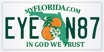 FL license plate EYEN87