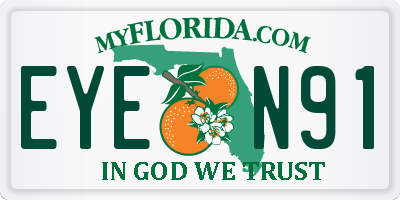 FL license plate EYEN91