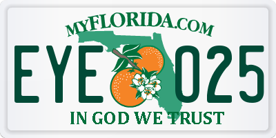 FL license plate EYEO25