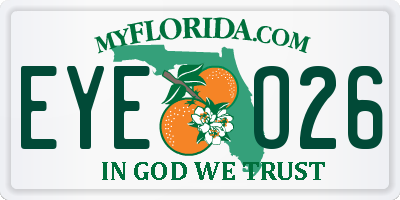 FL license plate EYEO26