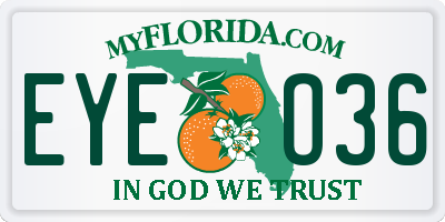 FL license plate EYEO36
