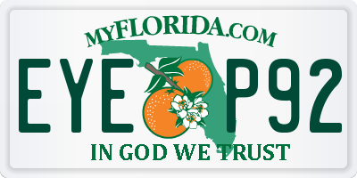 FL license plate EYEP92