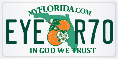 FL license plate EYER70
