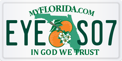 FL license plate EYES07