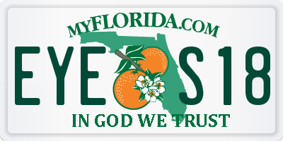 FL license plate EYES18