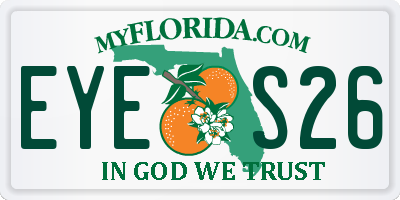 FL license plate EYES26