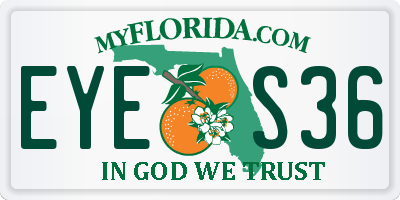 FL license plate EYES36