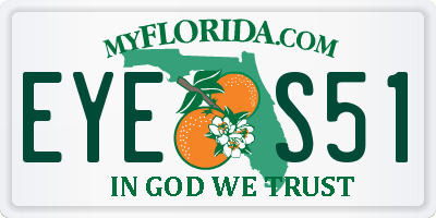 FL license plate EYES51