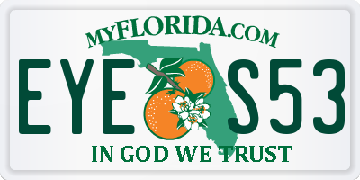 FL license plate EYES53