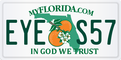 FL license plate EYES57