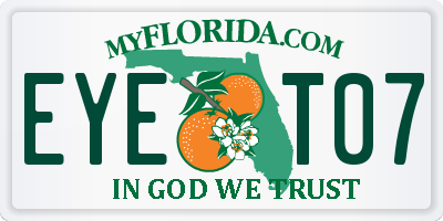 FL license plate EYET07