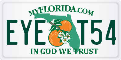 FL license plate EYET54