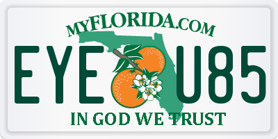 FL license plate EYEU85