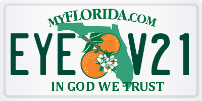 FL license plate EYEV21
