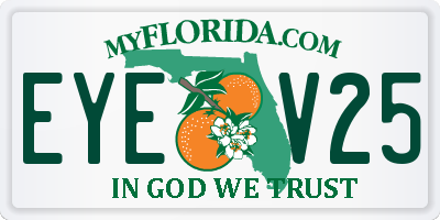FL license plate EYEV25