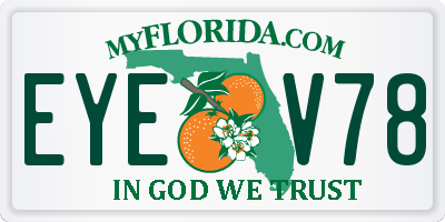 FL license plate EYEV78
