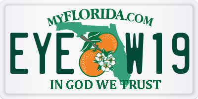 FL license plate EYEW19