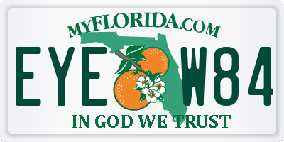 FL license plate EYEW84