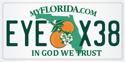 FL license plate EYEX38